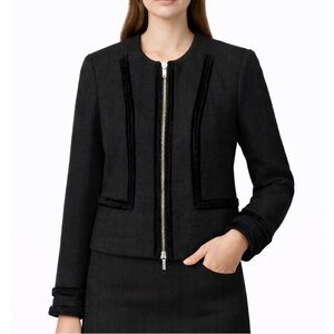 Karl Lagerfeld Paris Black Textured Blazer - Size 4